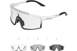 SCVCN Fotocromatici Occhiali Ciclismo Uomo Donna Occhiali Trasparenti da Sole Sportivi Protezione UV400 Occhiali Bici da Corsa Running Bici MTB Bicicletta Mountain Bike