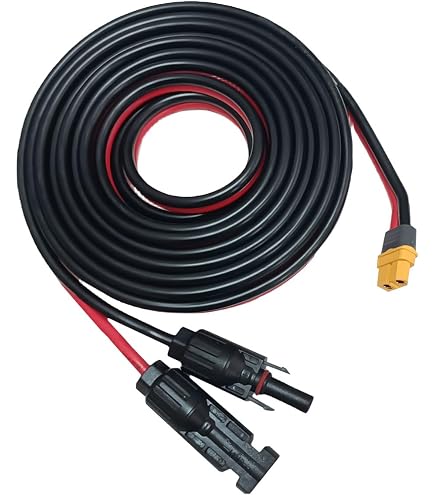 Produktbild von ZkeeShop Solar-Verlängerungskabel – MC4 Auf XT60, 12 AWG, 1,5 M – IP68 Wasserdicht – Für Ecoflow, Bluetti, Anker & Solarpanels