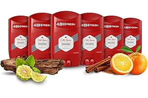 Old Spice Original Deodorant Stick For Men, Aluminium Free, Long Lasting Perfume Quality Scent, 48H Fresh, Invisible on Black & White, Multipack 6 x 50ml