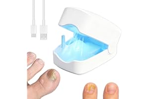 USMLICER Aparato de Cuidado Micosis Uñas,Portátil de Limpieza de Uñas, Mejorar Uñas de los Pies Gruesas de Decoloradas, 7 Min Por Día Efectiva de Cuidado Micosis Uñas, el Hogar al Aire Libre-Blanco