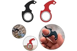 Wondsea 2 Pcs Keychain Spinner,Porte-clés Fidget Spinning,Porte-clés Rotatif FidgetPorte-clés Multifonctionnel Spinning,Keychain Spinner Fidget Ring pour Enfants Et Adultes (Noir + Rouge)