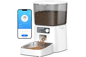 oneisall 3.5L Comedero automático para Gatos, Comedero Inteligente WiFi para Gatos, Control App, 1-10 Comidas al día, Dispensador de Comida para Gato/Perro (3.5L WiFi)