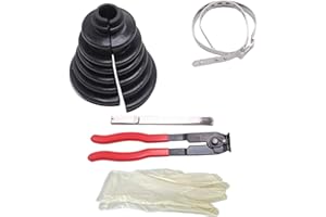 TAKPART Universal Split CV Joint Boot Kit Universal CV Boot Kit Split Joint Gaiter Stretchable Replacement Including Fitting Pliers Compatible for Shafts 19-35MM and CV Joints 56-110MM
