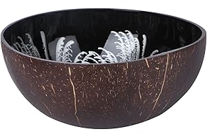 HEMOTON Coconut Shell Bowl Natural Decorative Key Holder Candy Dish Nuts Storage Eco-Friendly Unique Design 6.5 Inch Diameter