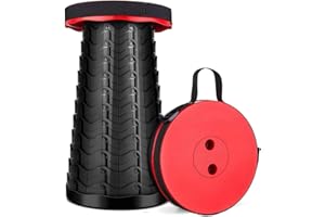 imodomio Campingstuhl Faltbar-Teleskophocker, Belastung 180KG Hocker Höhenverstellbar, Zweite Generation Gartenklapphocker für Wandern, Angeln, Werkstattstuhl