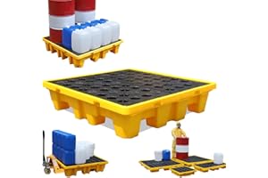 ZHPPED Plates-Formes de déversement modulaires, Bac de rétention avec caillebotis, Plateforme de déversement empilable pour Les Parcs industriels, Les entrepôts et Les usines,50 * 36 * 10cm