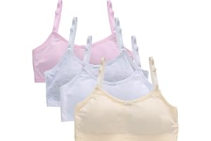 Flintronic 4-pack sport-BH för flickor, bomull, tränings-behåar, ovadderad magtröja, tonårsflickor magväst