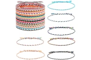 KHYYQUA 30 Piezas Pulseras de la Amistad para Mujeres y Niñas, Hechas a Mano, Trenzadas, Finas Cuerdas
