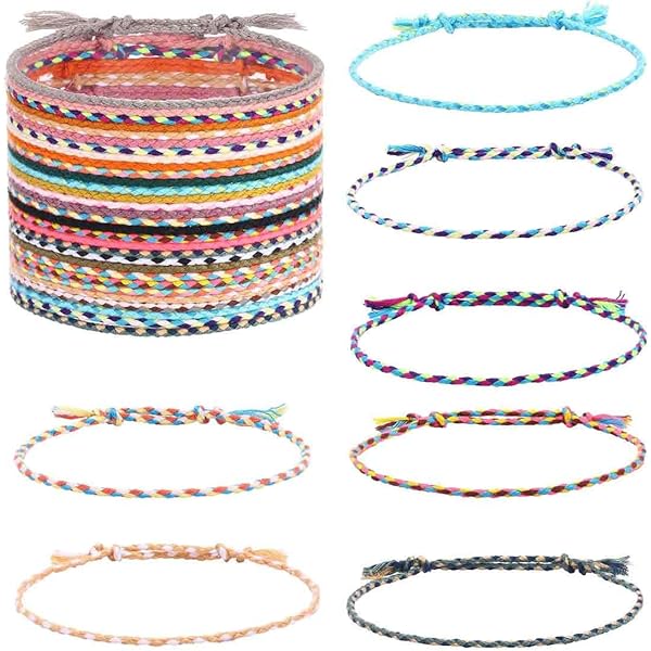 Bracelet D'amitié Tissé Bohème 10 Pièces Couleur Bracelets