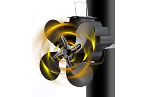 JOKBEN Heat Powered 4 Blade Stove Fan Flue Pipe,Silent Chimneys Fireplace Fan for Wood Logs Burners Fireplace- Eco Friendly Wood Stove Pipe Fan