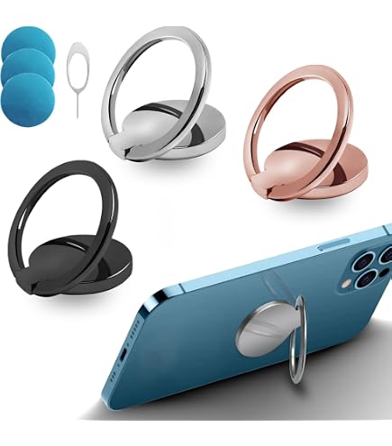 Supporto Ad Anello Per Telefono A Forma Di Farfalla - Rotazione 360°, Impugnatura In Metallo Dipinto Con Motivo Farfalla (Rosa Blu) - Compatibile Con Tutti Gli Smartphone