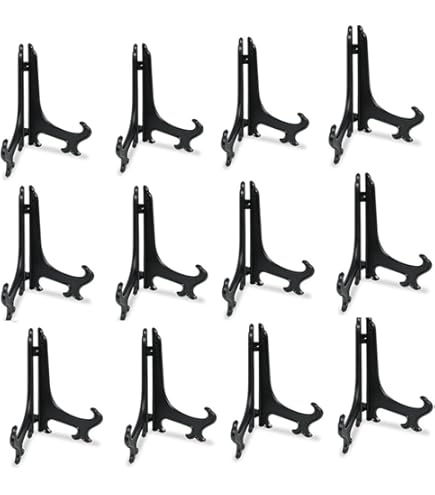 12 Supports De Présentation Transparents Réglables - 11x10.5x6 Cm - Pour Assiettes, Livres, Menus, Photos