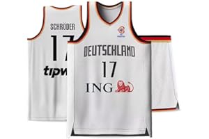 TAMUNI Ein Set Nr.17 MVP Dennis Schröder Trikot mit Kurzer Hose Basketball Jersey und Shorts für Herren Jungen