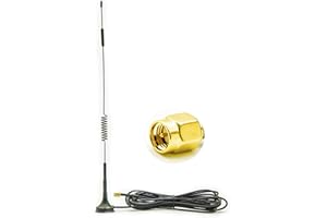 Vecys 4G/3G/2G Antenne SMA Mâle Adaptateur Amplificateur De Signal 7DBi Extérieure avec 3M RG174 Câble Base Magnétique pour Routeur LTE Modem