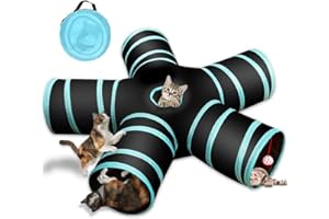 YAMI Tunnel pour Chat 5 Voies, Tube de Tunnel Pliant pour Animaux de Compagnie avec Sac de Rangement pour Chats, Chiots, Lapins, cobaye, Utilisation intérieure et extérieure