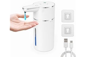 Biały automatyczny dozownik mydła 500 ml, elektryczny z czujnikiem. Do mydła płynnego i płynu do naczyń, ładowany USB