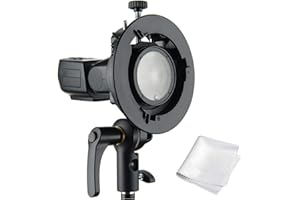 Godox S2 Speedlite Bracket Bowens, für GODOX V100 AD200 Pro II V1 Pro RS60R RS60BI AD400Pro AD100Pro V860II TT685 TT600 TT350, auch Kompatibel mit Sony Canon Nikon Blitzgeräte
