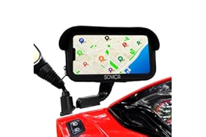 Sovica Support Telephone Moto Etanche avec Chargeur Charge Rapide Coque de Protection Visiere antireflet Valable pour Smartphones jusqu'a 7.5" Fixation de retroviseur incassable