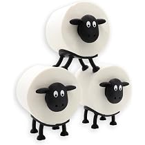 LAYERSMITH Lot De 3 Porte-Papier Toilette Mouton – Empilables, Design Mignon & Écologique – Décoration Salle De Bain Originale