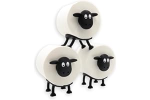 MALUTRA Rolli das Toilettenschaf - Toilettenpapierhalter für 38 und 42mm Rollen - Schaf - Toilettenrollenhalter (3er-Set)