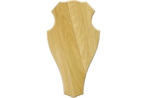 GTK - GEWEIHE & TROPHÄEN KRUMHOLZ EUROHUNT Trophäenbrett Hirschschild Eiche 1 (Hell/36x20 cm)