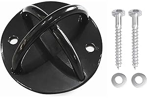 G5 HT SPORT 【Crochet mural et plafond/anneau d'ancrage Ø12 cm pour, suspension-Trainer, Yoga Swing 】 anneaux de gymnastique support mural et plafond 360° en acier, portée 450 kg, vis incluses