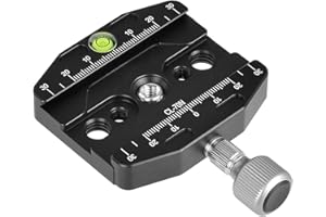 Camnoon CL-70N 70mm Aluminum Alloy Quick Release QR Plate Clamp 3/8-inch with 1/4-inch Adapter & Bubble Level for Arca Swiss Benro Acratech Kirk Wimberley Gitzo