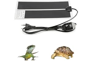 TIEMORE Tapis Chauffant pour Reptiles, 5w, 7w, 14w, 20w, 28w, 45w Tapis Chauffant pour Reptiles avec Contrôleur De Thermostat, Coussin Chauffant 220-240v pour Tortue, Tortue, Serpents, Lézard