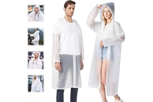 Gicctyble Poncho Antipioggia - 2 pezzi Mantella Antipioggia Impermeabile Trasparente Riutilizzabile per Donna e Uomo Unisex - per Trekking e Pioggia