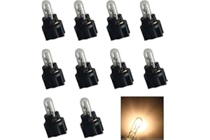 YOUNLEN 10 Stück DC 12V T5 Autolampen mit Drehverschluss Sockel Armaturenbrett Glühbirnen Indoor Cluster Gauge Kits. (Warmweiß)