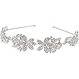 Vogue Hair Accessories Metal Silver Hairband Wedding Party Fancy Bridal Hairband Headband Hair Accessories for Women And Girls (Silver_Floral01)