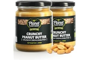‎PLANET PLANT-BASED Planet Plant-Based Erdnussbutter Smooth Bio (2x250g) / CREAM Erdnussbutter Ohne Zucker Bio, Peanut Butter Bio, Erdnussbutter Ohne Zucker, Erdnussmus, Erdnussbutter Bio,