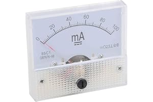 AGATIGE DC Panel Meter,DC MA Meter Analog Panel Ammeter 85C1 DC 0~100MA Pointer DC Ammeter Current Panel Meters Gauge Measuring Instrument ABS Current Measurement for Auto Circuit