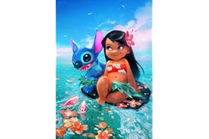 HexinYigjly 5D DIY Diamond Art Painting Kit Completo,Kit per pittura diamante fai da te, Strass Diamond Ricamo a Punto Croce Painting per Decorazione Parete Casa, Bambini, Cartone animato (ragazza)