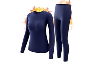 CL convallaria Ropa Interior térmica para Mujer, Ropa Interior Funcional termoactiva Transpirable, Forro Polar Interior, Ropa Interior de esquí, Conjunto de Ropa Interior térmica Suave
