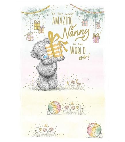 Specal Nanny Brthday Card Rose Gold Gltter Wreath Satn Rbbon - View #2
