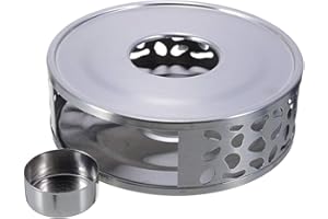 BesDirect Scalda tè, Base scalda teiera in Acciaio Inossidabile con portacandele, portacandele scaldavivande per caffè teiera per teiere in Vetro borosilicato