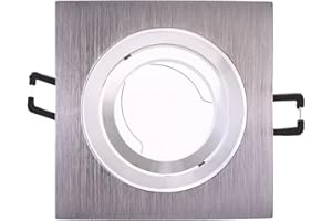 CristalRecord Foco empotrable basculante cuadrado, aluminio