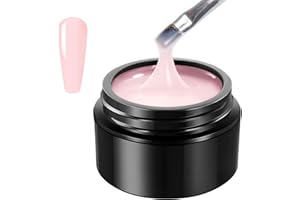 ‎MEFA MEFA Aufbaugel für Gelnägel, Milky Rose Gel Nägel, UV Gel zur Nagelverlängerung und Modellage, Nagelfestigungsgel Nail Art Maniküre UV Builder Gel Nagelgel für Nagelstudio 15g