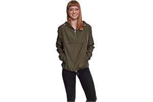 URBAN CLASSICS Chaqueta Cortavientos para Mujer, Chaqueta Impermeable con Capucha, Ligero y Repelente al Agua, Varios Colores Disponibles, Tallas: XS-5XL