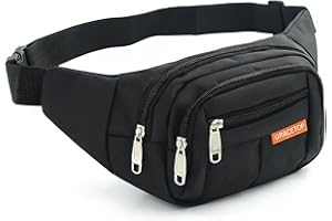 GRACETOP Marsupio Grande Sportivo Running Outdoor Escursioni Cintura Corsa da Uomo Donna Impermeabile con 4 Zip-Marsupio con la Tracolla Regolabile per Corsa Ciclismo Escursione Campeggio