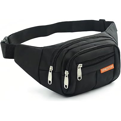 Marsupio Impermeabile Da Corsa E Sport – Uomo E Donna – Cintura Regolabile In Nylon (Grigio), Dimensioni 23,4 X 13,7 X 7,1 Cm