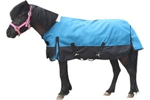 Gallopoff 1200D Pony/Shetty Pferdedecke ohne Füllung (0 g), Leichte, wasserdichte, Atmungsaktive und Reißfeste Regendecke für Fohlen, Minipferde, Zwergpferde, Kleinpferde und Miniponys