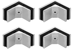 LukLoy Pince de fixation pour balustrade en verre - En acier inoxydable 304 - Pour balustrade en verre - Clôture de piscine (4, 90 degrés)