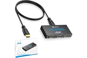eSynic Splitter HDMI 1 ingång 3 utgångar HDMI-splitter 4K@30HZ 15,5 mm metallfodral, plug and play, HDCP Distributör 1,4 Hdcp