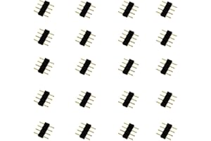 LitaElek 20pcs Conector Tira LED RGB LED Stirp Connector 4 Pines Conector Rápido Cinta LED Adaptador Banda LED 4 Pin Tapones para SMD 5050 3528 2835 RGB LED Strip, Negro