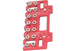 VIAGASAFAMIDO Szablon do Szpilek do Półki, Szablon do Wiercenia Otworów w Szafce ze Stopu Aluminium Szablon do wierceń do Szpilek do Półki do okuć do Szafek do Obróbki Drewna Przyrząd do