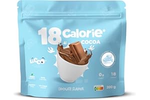 LOCCO LOW CALORIES COMPANY Locco kakao bez cukru, 200 g, gorąca czekolada, wegańska, keto, bez laktozy, czekolada pitna, bez tłuszczów, bez kalorii (guarana)