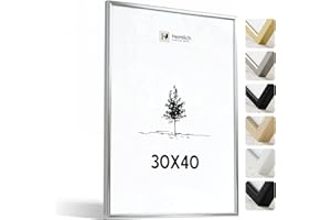 Heimlich® - Ramka na zdjęcia - 30 x 40 cm, metal aluminiowy, srebrny - duża ramka dyplomowa z osłoną z folii z tworzywa sztucznego - tylko stojak ścienny