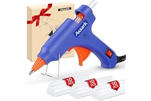 Assark Heißklebepistole Klebepistole Mini Heißklebepistolen mit Heißklebesticks für Schule, Handwerk, Kunst oder, schnelle Reparaturen zu Hause, 20 W (Blau N), HL-E 20W